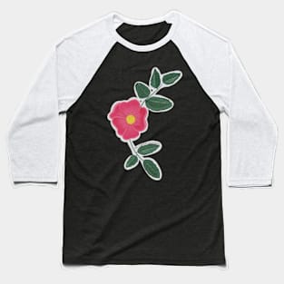 California Wild Rose Wildflower Baseball T-Shirt